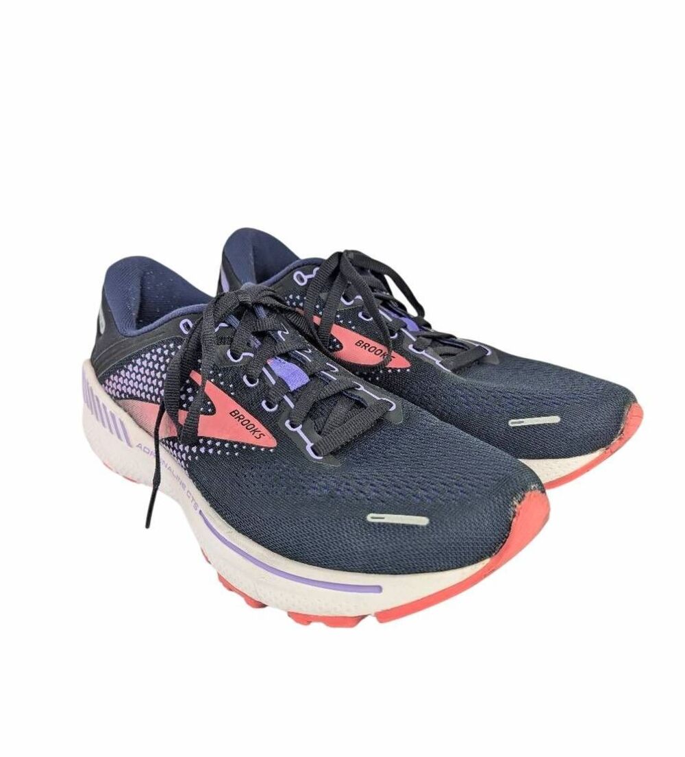 Brooks Adrenaline GTS 22 Navy & Purple running walking athletic shoe womens10